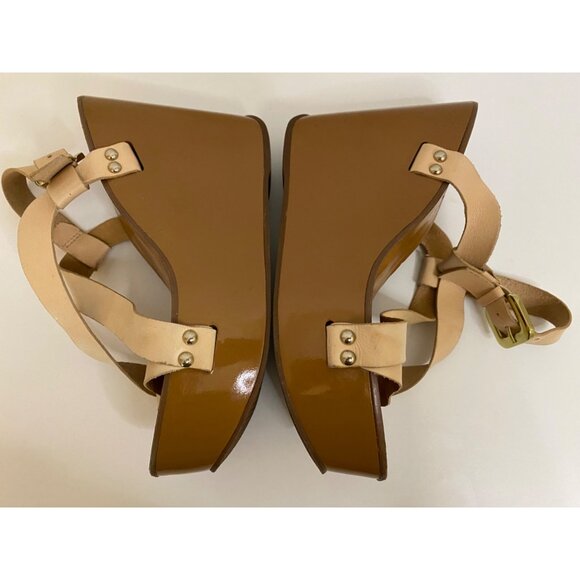 Arezzo Brazilian Studded Platform Wedges Women EU 39 US 8 Leather Strappy Sandal - Picture 9 of 14